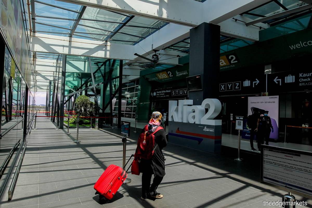 klia2 on Oct 11. CGS-CIMB said investor optimism about the nascent resumption of domestic and international air travel had lifted share prices to levels it no longer considered attractive. (Photo by Mohamad Shahril Basri/The Edge)
